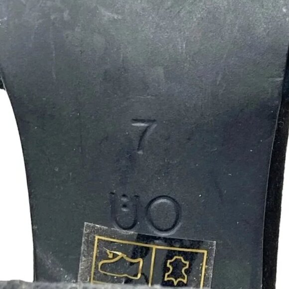 Urban Outfitters Black Suede Leather Ankle Strap Open Toe Block Heels - Size 7 - Picture 8 of 8